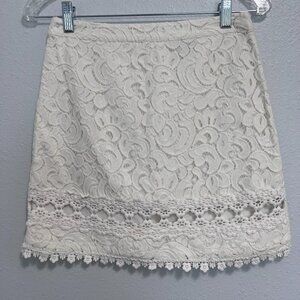 Topshop Cream Lace Skirt